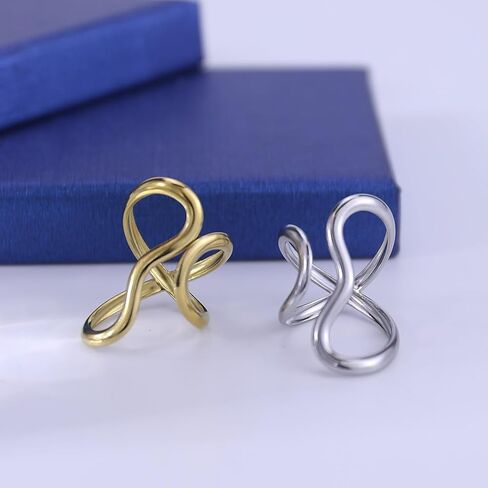 Gold Rings Set for Women Non Tarnish Chunky Gold Silver Mixture Ring Stackable Rings Statement Adjustable Knuckle Ring Minimalist Irregular Jewelry in Kuwait
