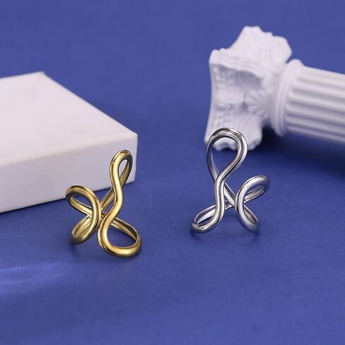 Gold Rings Set for Women Non Tarnish Chunky Gold Silver Mixture Ring Stackable Rings Statement Adjustable Knuckle Ring Minimalist Irregular Jewelry in Kuwait