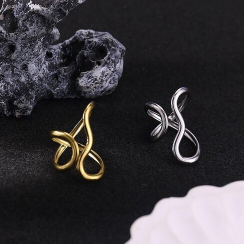 Gold Rings Set for Women Non Tarnish Chunky Gold Silver Mixture Ring Stackable Rings Statement Adjustable Knuckle Ring Minimalist Irregular Jewelry in Kuwait