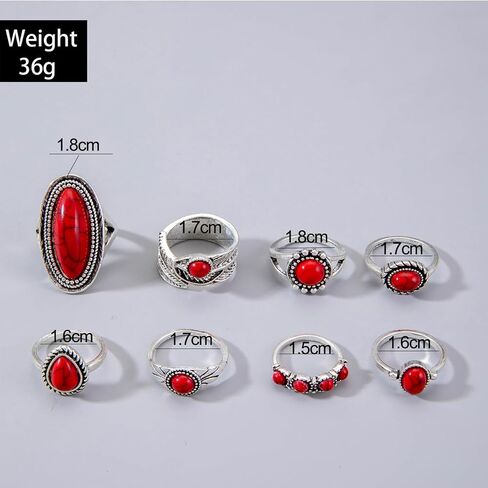 Western Turquoise Ring Set for Women Vintage Turquoise Knuckle Stackable Rings Country Concert Outfits Jewelry for Bohemian Cowboy Cowgirl Accessorie in Saudi Arabia
