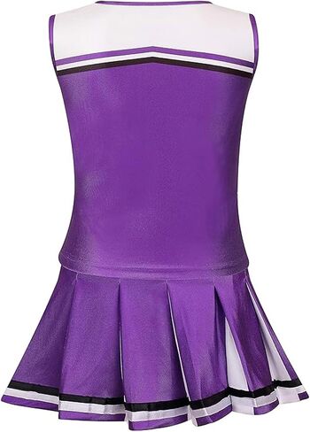 GRAJTCIN Cheerleader Outfit for Girls Cheerleading Costume Kids School Cheer Uniform Halloween Christmas Party Dress up in Saudi Arabia