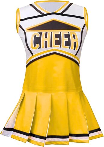 GRAJTCIN Cheerleader Outfit for Girls Cheerleading Costume Kids School Cheer Uniform Halloween Christmas Party Dress up in Saudi Arabia