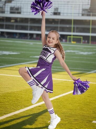 GRAJTCIN Cheerleader Outfit for Girls Cheerleading Costume Kids School Cheer Uniform Halloween Christmas Party Dress up in Saudi Arabia