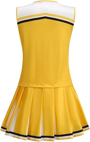 GRAJTCIN Cheerleader Outfit for Girls Cheerleading Costume Kids School Cheer Uniform Halloween Christmas Party Dress up in Saudi Arabia