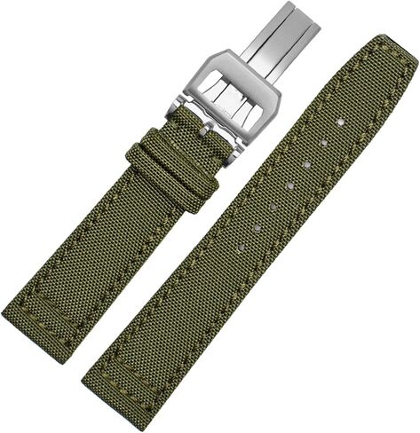 Haolmi-20mm 21mm 22mm لـ IWC Pilot Spitfire Timezone Topgun Strap Green Black Lristwatch Straps Nylon Canvas Watch Band in Saudi Arabia