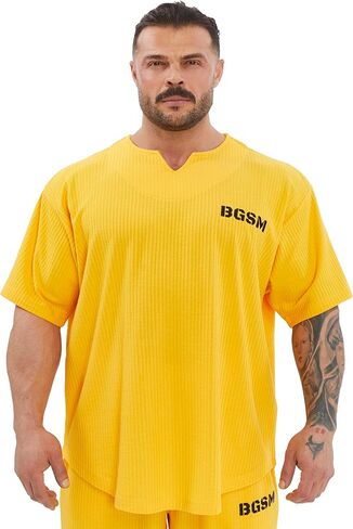 Men's Oversize T-Shirt | Bodybuilding, Cardio Rag Top Activewear Short Sleeve Tee in Kuwait