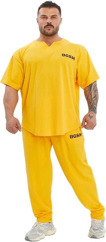 Men's Oversize T-Shirt | Bodybuilding, Cardio Rag Top Activewear Short Sleeve Tee in Kuwait