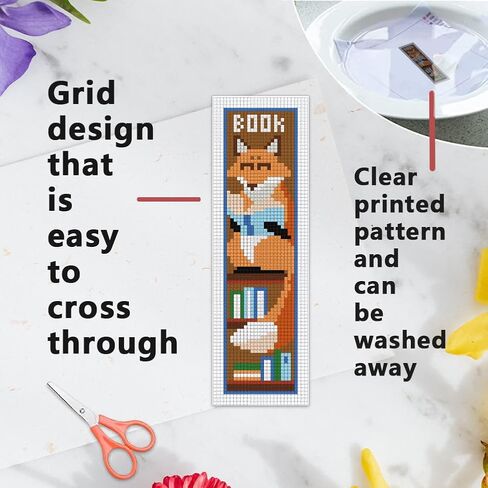 INFUNLY 6PCS Dogs Cats Cross Stitch Bookmark Kit for Beginners 8.66"×3.15" Animals Stamped Embroidery Bookmark Kit Pet Needlepoint Bookmark Kit with Instruction for Book Lovers Reader Writers in Kuwait