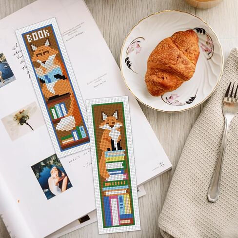 INFUNLY 6PCS Dogs Cats Cross Stitch Bookmark Kit for Beginners 8.66"×3.15" Animals Stamped Embroidery Bookmark Kit Pet Needlepoint Bookmark Kit with Instruction for Book Lovers Reader Writers in Kuwait