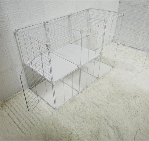 Cat Cage Indoor DIY Cat Playpen Detachable Metal Wire Kennels Cat Cage Indoor Cat Enclosures DIY Cat Playpen Metal Kennel (2 Tier) in Saudi Arabia
