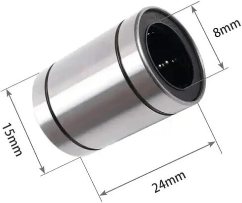 2pcs Linear Bushing LM8UU CNC Linear Bearings Carbon Steel 8 * 15 * 24 Mm for Rods Liner Rail Linear Shaft Parts LM6UU 6x12x19mm(LM8UU 2PCS) in Saudi Arabia