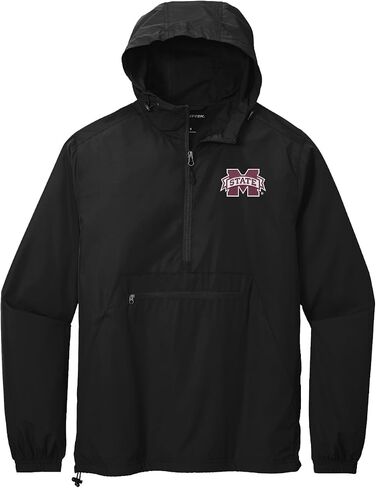 خطابات منظمتنا متجر Mississippi State University Anorak Pullover Windbreaker مطرزة مع شعار MSU M in Kuwait