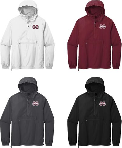 خطابات منظمتنا متجر Mississippi State University Anorak Pullover Windbreaker مطرزة مع شعار MSU M in Kuwait