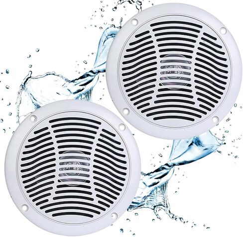 PQN Audio RV610-4BK, 6 inch Waterproof Dual Cone Marine Speaker for Boat, RV, Camper and Golf Cart in Kuwait