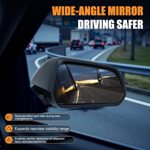 استبدال الزجاج المرآة المدفأة على جانب الركاب لفورد موستانج 2015-2020 - المرايا اليمنى الساخنة مع لوحة الدعم in Kuwait