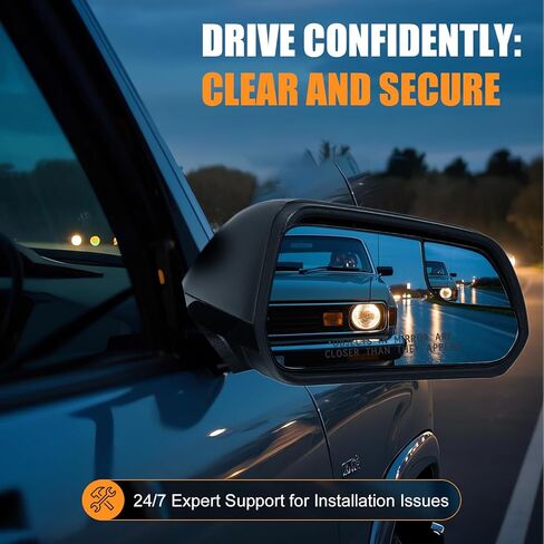 استبدال الزجاج المرآة المدفأة على جانب الركاب لفورد موستانج 2015-2020 - المرايا اليمنى الساخنة مع لوحة الدعم in Kuwait