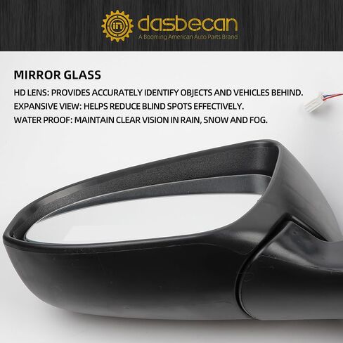 Dasbecan يسار السائق مرآة جانبية متوافقة مع Toyota Corolla 2014-2019 Power Glass مسخن مع مجموعة مرآة باب ضوء الإشارة يستبدل TO1320295 8794002F50 أسود 7pins in Saudi Arabia