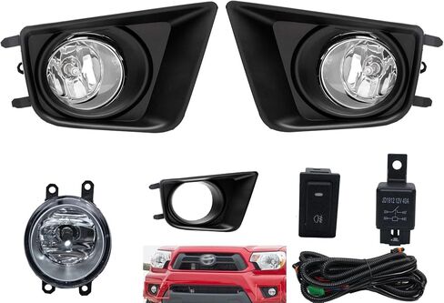 Fog Lights For 2012-2015 Toyota Tacoma Pickup Truck | H11 12V 55W Halogen Bulb Front Driving Lamps |Switch and Wiring Kit |81220-06070/28-44554-C (Yellow Lens) in Saudi Arabia