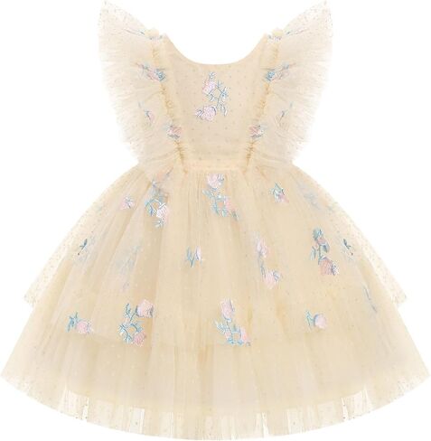 IMEKIS Toddler Kids Girls Confetti Stars Birthday Princess Dress Tulle Boho Cake Smash Photo Shoot Outfit for 3-10T in Saudi Arabia