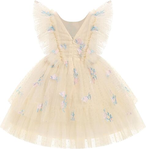 IMEKIS Toddler Kids Girls Confetti Stars Birthday Princess Dress Tulle Boho Cake Smash Photo Shoot Outfit for 3-10T in Saudi Arabia