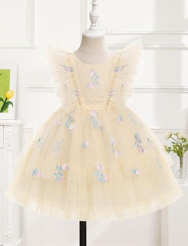 IMEKIS Toddler Kids Girls Confetti Stars Birthday Princess Dress Tulle Boho Cake Smash Photo Shoot Outfit for 3-10T in Saudi Arabia