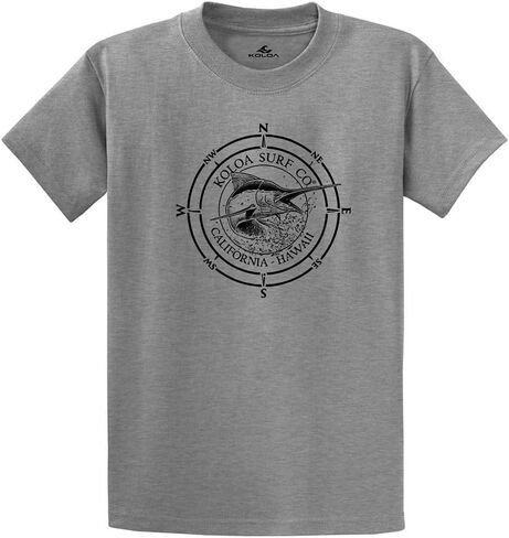 Joe's USA Koloa Surf Black Marlin Logo Heavyweight Cotton T-Shirts in Regular, Big & Tall in Saudi Arabia