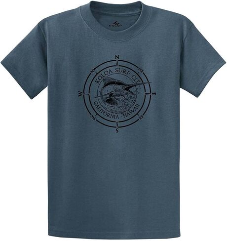 Joe's USA Koloa Surf Black Marlin Logo Heavyweight Cotton T-Shirts in Regular, Big & Tall in Saudi Arabia