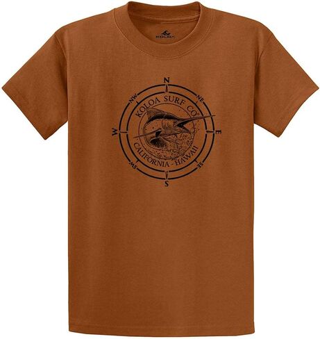 Joe's USA Koloa Surf Black Marlin Logo Heavyweight Cotton T-Shirts in Regular, Big & Tall in Saudi Arabia