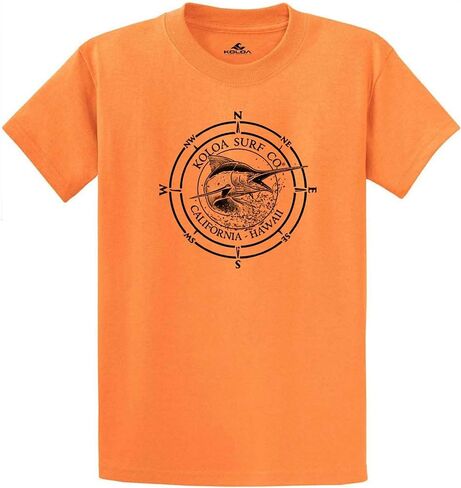 Joe's USA Koloa Surf Black Marlin Logo Heavyweight Cotton T-Shirts in Regular, Big & Tall in Saudi Arabia