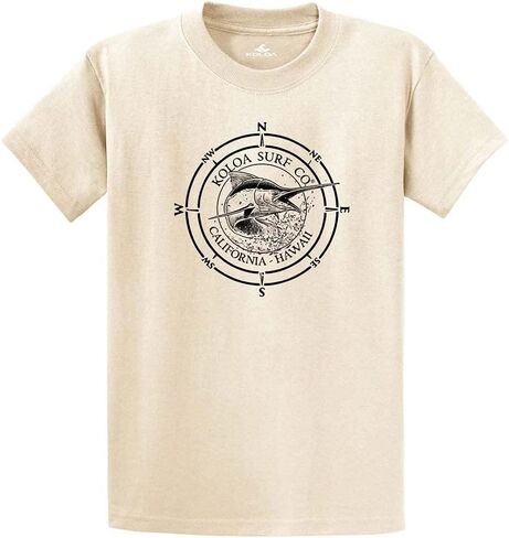 Joe's USA Koloa Surf Black Marlin Logo Heavyweight Cotton T-Shirts in Regular, Big & Tall in Saudi Arabia