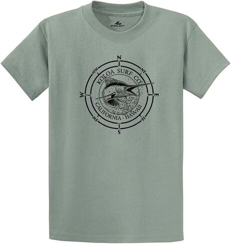 Joe's USA Koloa Surf Black Marlin Logo Heavyweight Cotton T-Shirts in Regular, Big & Tall in Saudi Arabia