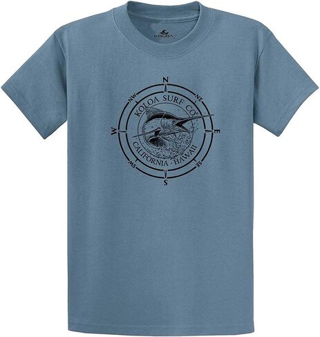Joe's USA Koloa Surf Black Marlin Logo Heavyweight Cotton T-Shirts in Regular, Big & Tall in Saudi Arabia