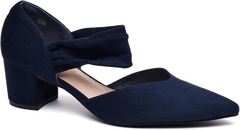 Block Heels for Women Comfortable Strap Closed Pointed Toe Heel Women's Low Chunky Pumps Wedding Party Work Prom Dress Shoes in Saudi Arabia