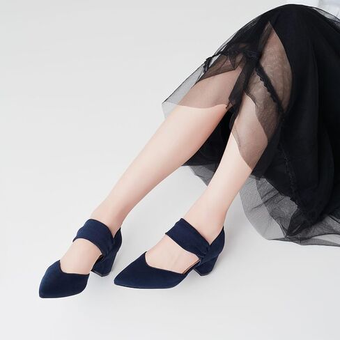 Block Heels for Women Comfortable Strap Closed Pointed Toe Heel Women's Low Chunky Pumps Wedding Party Work Prom Dress Shoes in Saudi Arabia
