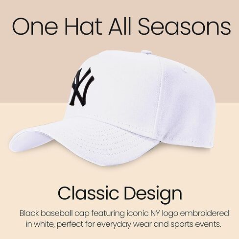 قبعة قبعة البيسبول في نيويورك للرجال والنساء ، القطن النقي القابل للتعديل ، مشبك ، مقاس واحد مزود بالجميع in Kuwait