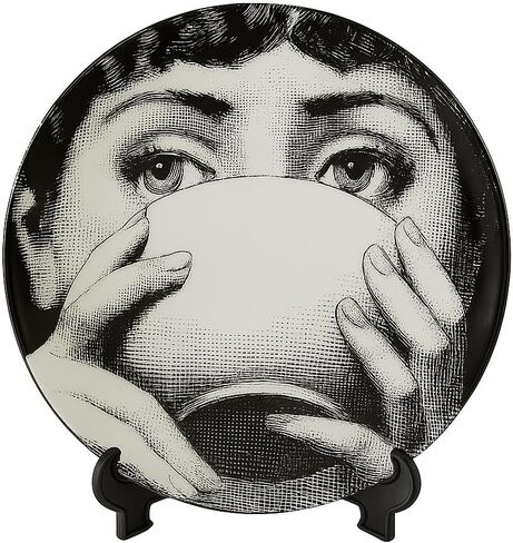 10" Italian-Style Decorative Plate – Handcrafted Modern Art Face Design Dish, Elegant Ceramic Platter for Tabletop Décor, Wall and Stand Display Included – For Home, Office, or Gift (Tongue Out) in Kuwait