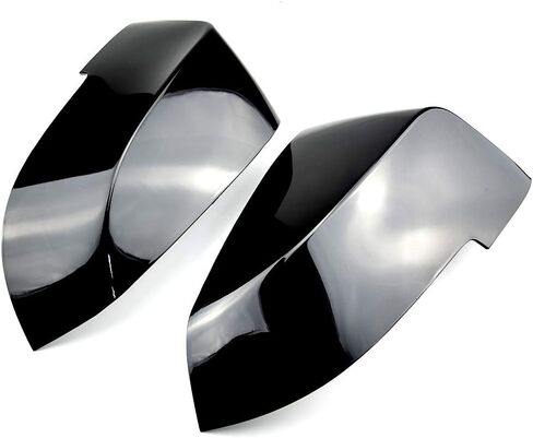 2pcs ساطعة سوداء سوداء جناح غطاء مرآة الرؤية الخلفية ل BMW F10 F11 2014-2017#51167308683/51167308684 (أسود مشرق) in Saudi Arabia