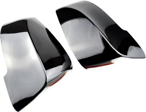 2pcs ساطعة سوداء سوداء جناح غطاء مرآة الرؤية الخلفية ل BMW F10 F11 2014-2017#51167308683/51167308684 (أسود مشرق) in Saudi Arabia