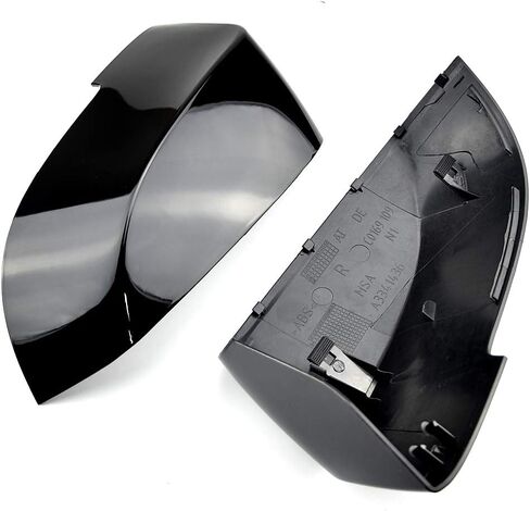 2pcs ساطعة سوداء سوداء جناح غطاء مرآة الرؤية الخلفية ل BMW F10 F11 2014-2017#51167308683/51167308684 (أسود مشرق) in Saudi Arabia