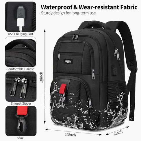 حقيبة ظهر للمدرسة للبنين المراهقين ، حقيبة ظهر سوداء للرجال ، حقائب الظهر المحمولة 15.6 بوصة مع ميناء USB ، حقيبة كتب مقاومة للماء ، حقيبة كتب طلاب كلية العمل ، حزمة الخلفية in Kuwait