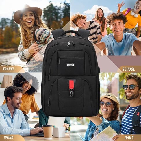 حقيبة ظهر للمدرسة للبنين المراهقين ، حقيبة ظهر سوداء للرجال ، حقائب الظهر المحمولة 15.6 بوصة مع ميناء USB ، حقيبة كتب مقاومة للماء ، حقيبة كتب طلاب كلية العمل ، حزمة الخلفية in Kuwait
