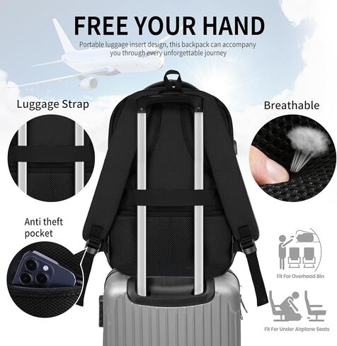 حقيبة ظهر للمدرسة للبنين المراهقين ، حقيبة ظهر سوداء للرجال ، حقائب الظهر المحمولة 15.6 بوصة مع ميناء USB ، حقيبة كتب مقاومة للماء ، حقيبة كتب طلاب كلية العمل ، حزمة الخلفية in Kuwait