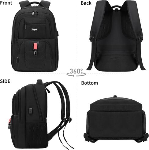 حقيبة ظهر للمدرسة للبنين المراهقين ، حقيبة ظهر سوداء للرجال ، حقائب الظهر المحمولة 15.6 بوصة مع ميناء USB ، حقيبة كتب مقاومة للماء ، حقيبة كتب طلاب كلية العمل ، حزمة الخلفية in Kuwait