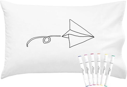 Oh, Susannah Draw Your Dreams Coloring Throw Pillow Cover (1 18 by 18 Inches) with Permanent Fabric Markers Included in Saudi Arabia