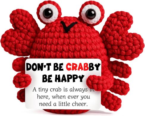 Positive Crochet Crab Animal Emotional Crochet Animals Mini Handmade Mothers Day Birthday Gifts for Women Mom Inspirational Cheer Gift for Coworker Friends Teacher in Saudi Arabia