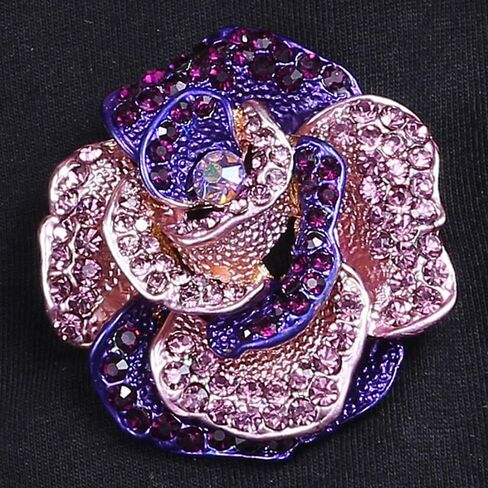 Rhinestone Rose Brooch Pin for Women Girls Fashion Crystal Blossom Flower Brooch Lapel Pins Elegant Dress Accessories Jewelry Boutonniere Corsage for Hat Bag Suit Tie Gift Wedding Holiday in Saudi Arabia