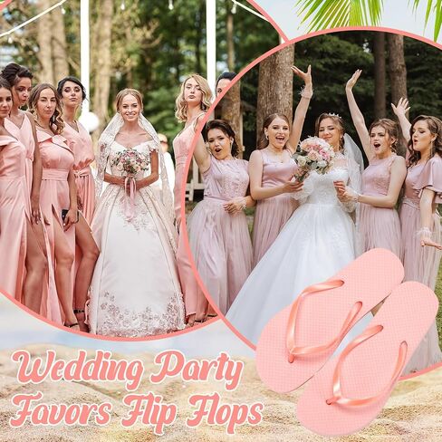 48 Pairs Flip Flops Bulk for Wedding Guest Wedding Reception Favors Guest Spa Slippers with Size Cards Sign Wedding Sandals for Hotel Beach Pool Party in Kuwait