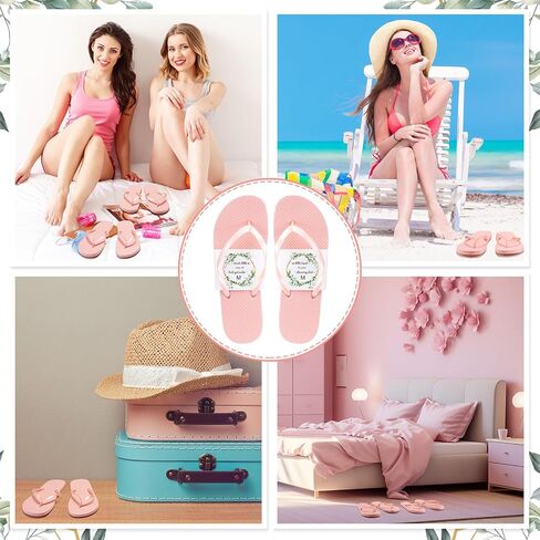 48 Pairs Flip Flops Bulk for Wedding Guest Wedding Reception Favors Guest Spa Slippers with Size Cards Sign Wedding Sandals for Hotel Beach Pool Party in Kuwait