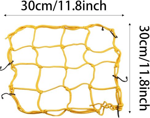 2pcs 12 "× 12" شبكة شحن للأمتعة بونجي مرنة مع 6 خطافات قابلة للتعديل ، صافي التعادل الشاق للدراجات النارية ، ATVs ، الدراجات ، السيارات ، الشاحنات (الأزرق) in Saudi Arabia