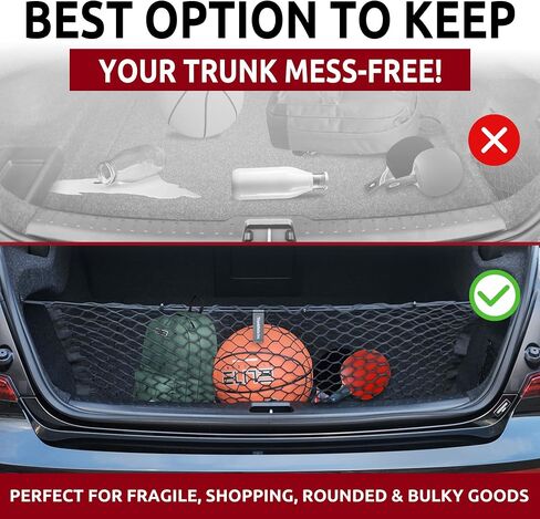 نمط المغلف على غرار شبكة شحن الجذع مرنة الشحن لشبكة Volvo S60 B5-2019-2025 - منظم الجذع المتميز والتخزين - شبكة الأمتعة لسيارة السيدان - منظم السيارات لفولفو S60 T8 in Saudi Arabia